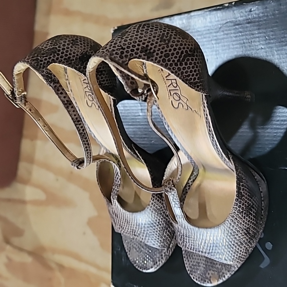 Carlos by Carlos Santana Women's Textured Peep-Toe Heels